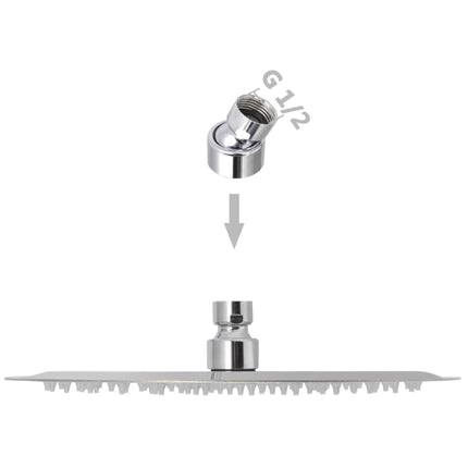Brusehoved rustfrit stål 25 cm rund