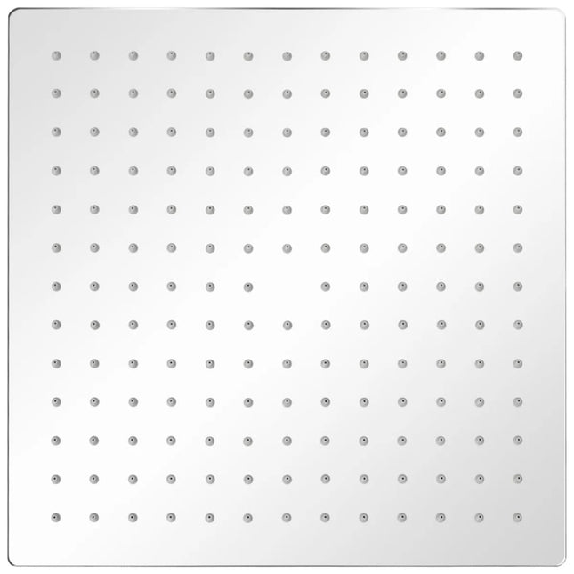 brusehoved 30x30 cm rustfrit stål firkantet