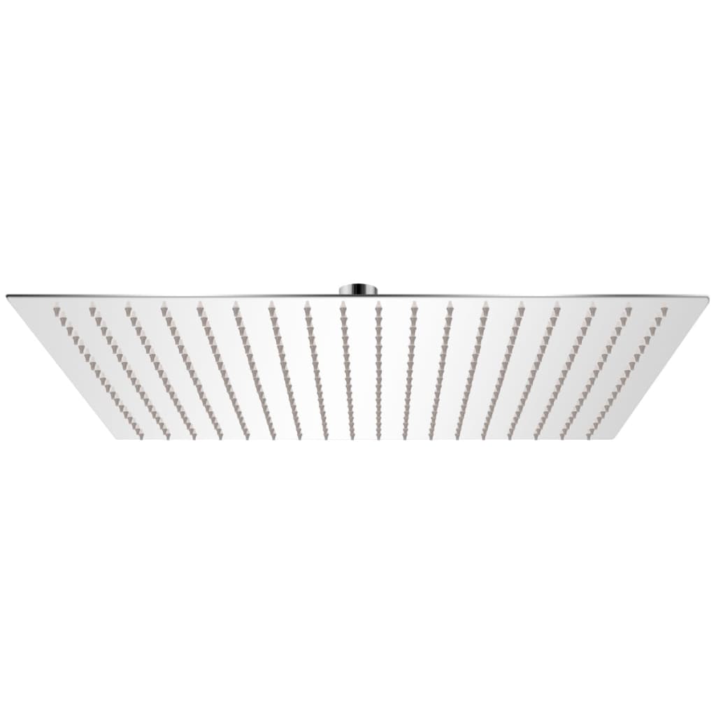 Brusehoved 50 × 50 cm - firkantet i rustfrit stål