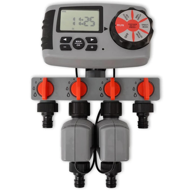 42352 vidaXL Automatisk irrigationstimer med 4 stationer 3 V