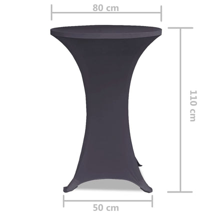 bordovertræk i stretch 2 stk. 80 cm antracitgrå