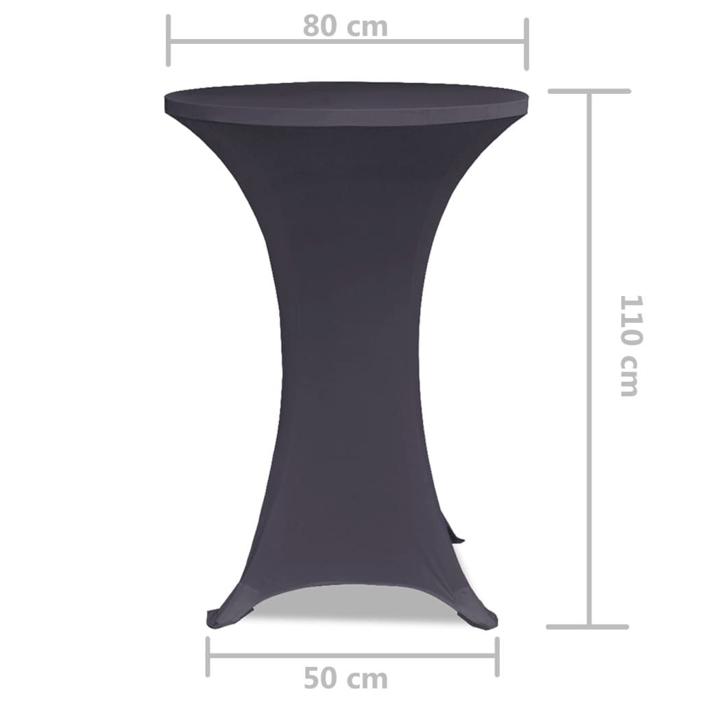 bordovertræk i stretch 2 stk. 80 cm antracitgrå