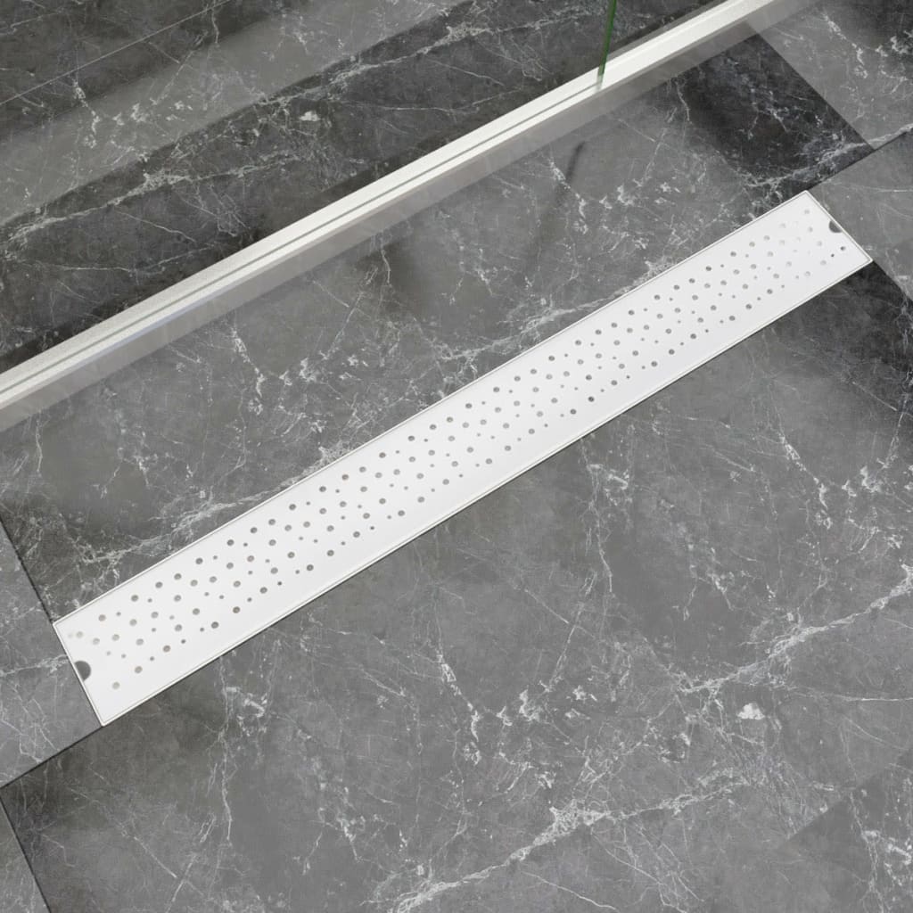 lineært bruseafløb 930x140 mm rustfrit stål bobledesign