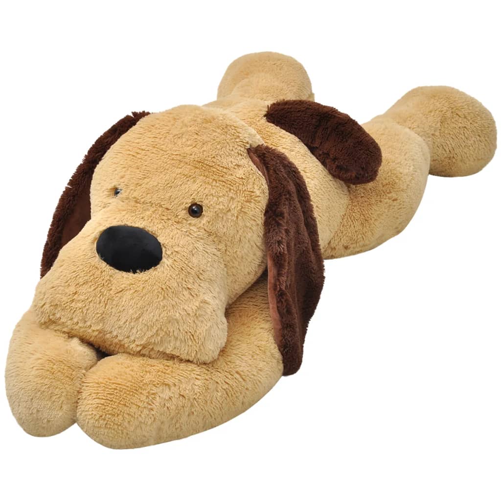 tøjdyr hund 120 cm plysstof brun