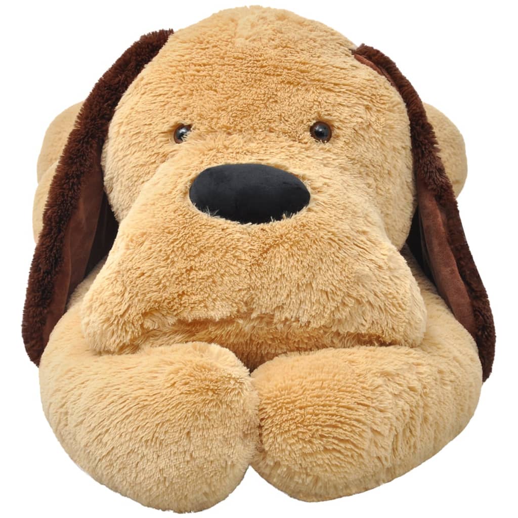 tøjdyr hund 120 cm plysstof brun