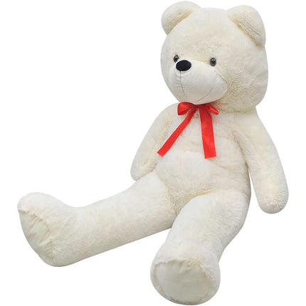 tøjbamse 170 cm plysstof hvid
