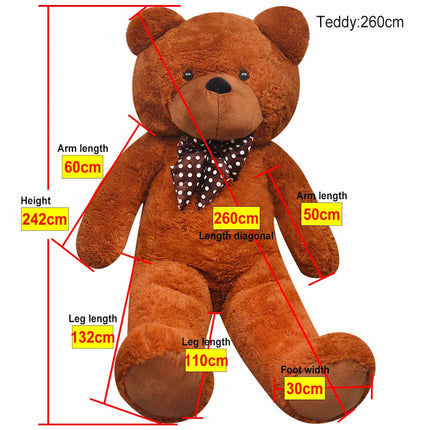 tøjbamse 242 cm plysstof brun