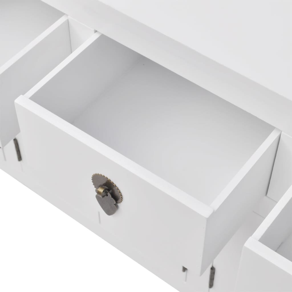 skænk kinesisk stil massivt træ hvid