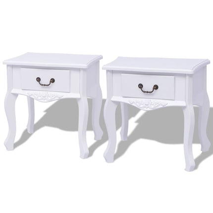 sengeborde 2 stk. MDF hvid