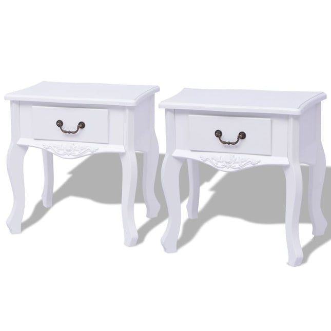sengeborde 2 stk. MDF hvid