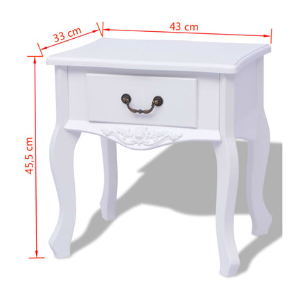 sengeborde 2 stk. MDF hvid