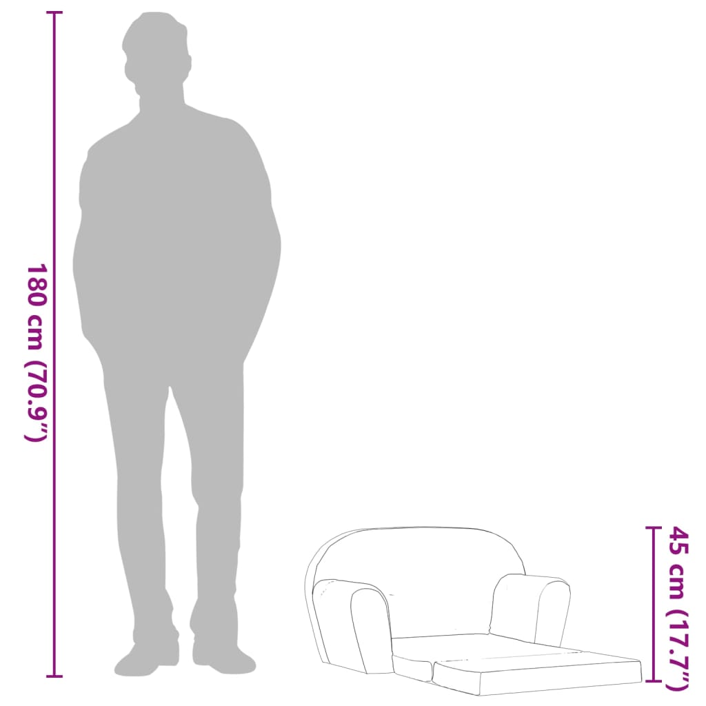 udfoldelig børnesofastol lysegrå