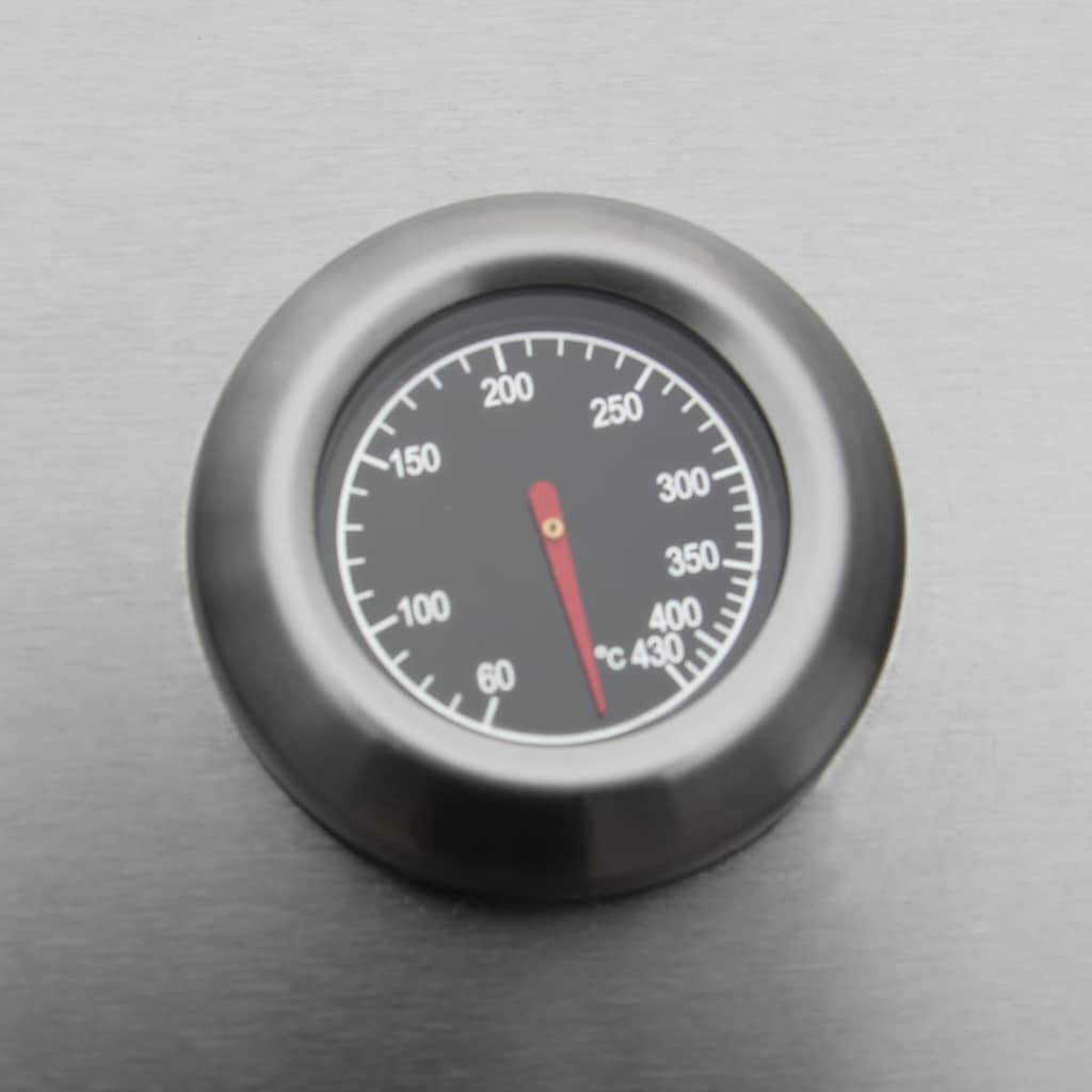 gasgrill 6 + 1 grillzoner sort og sølvfarvet