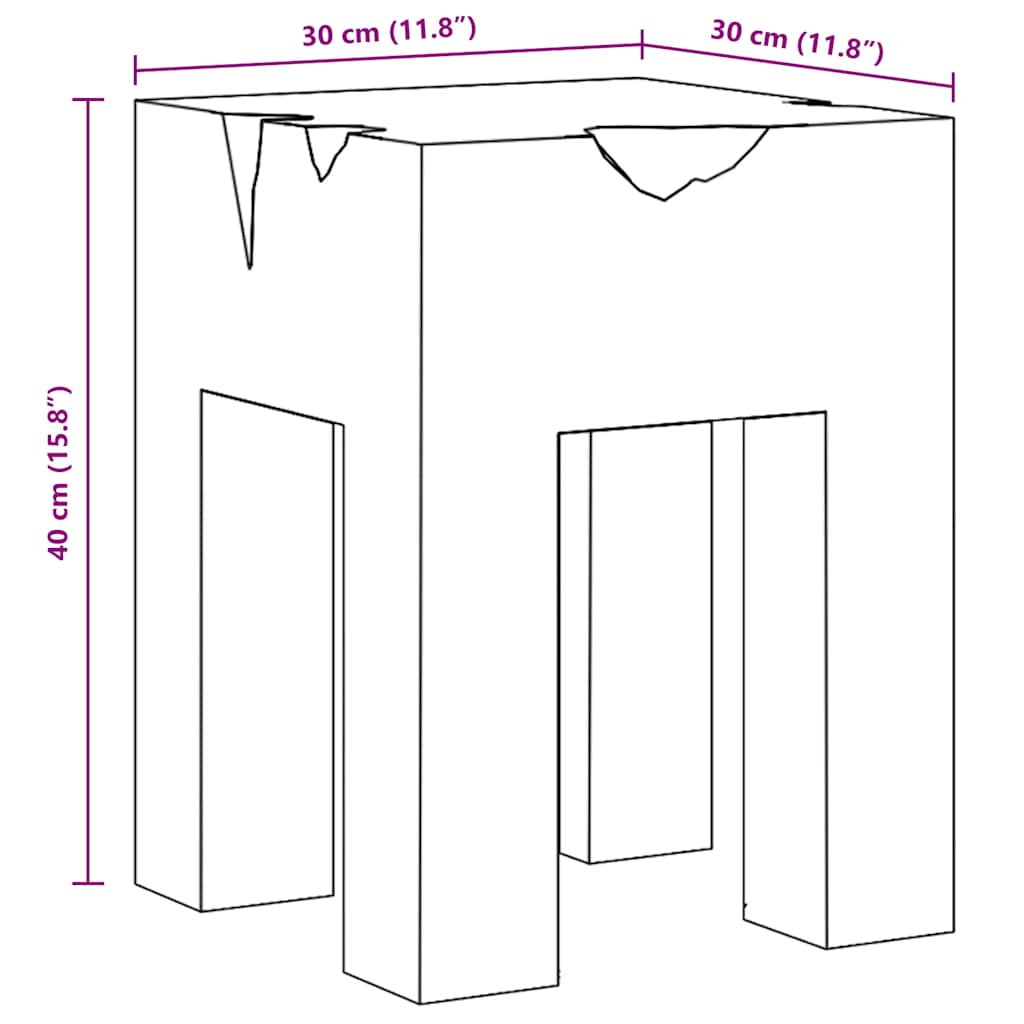 taburet massivt teaktræ