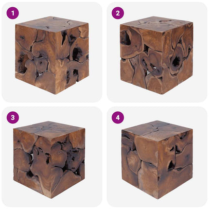 taburet brun 40x40x45 cm massivt teaktræ