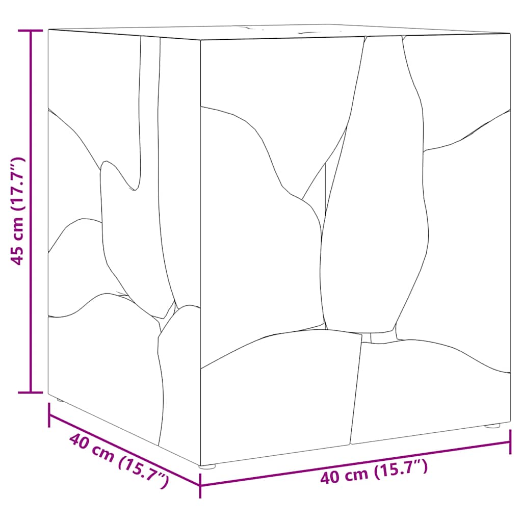 taburet massivt teaktræ
