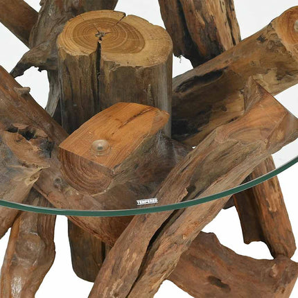 sofabord massivt teaktræ drivtømmer 60 cm
