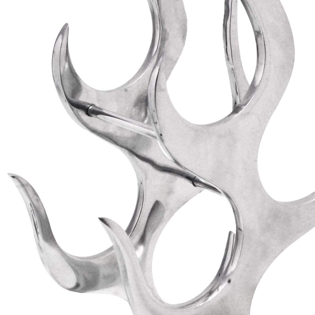 vinreol flammedesign aluminium sølvfarvet 9 flasker