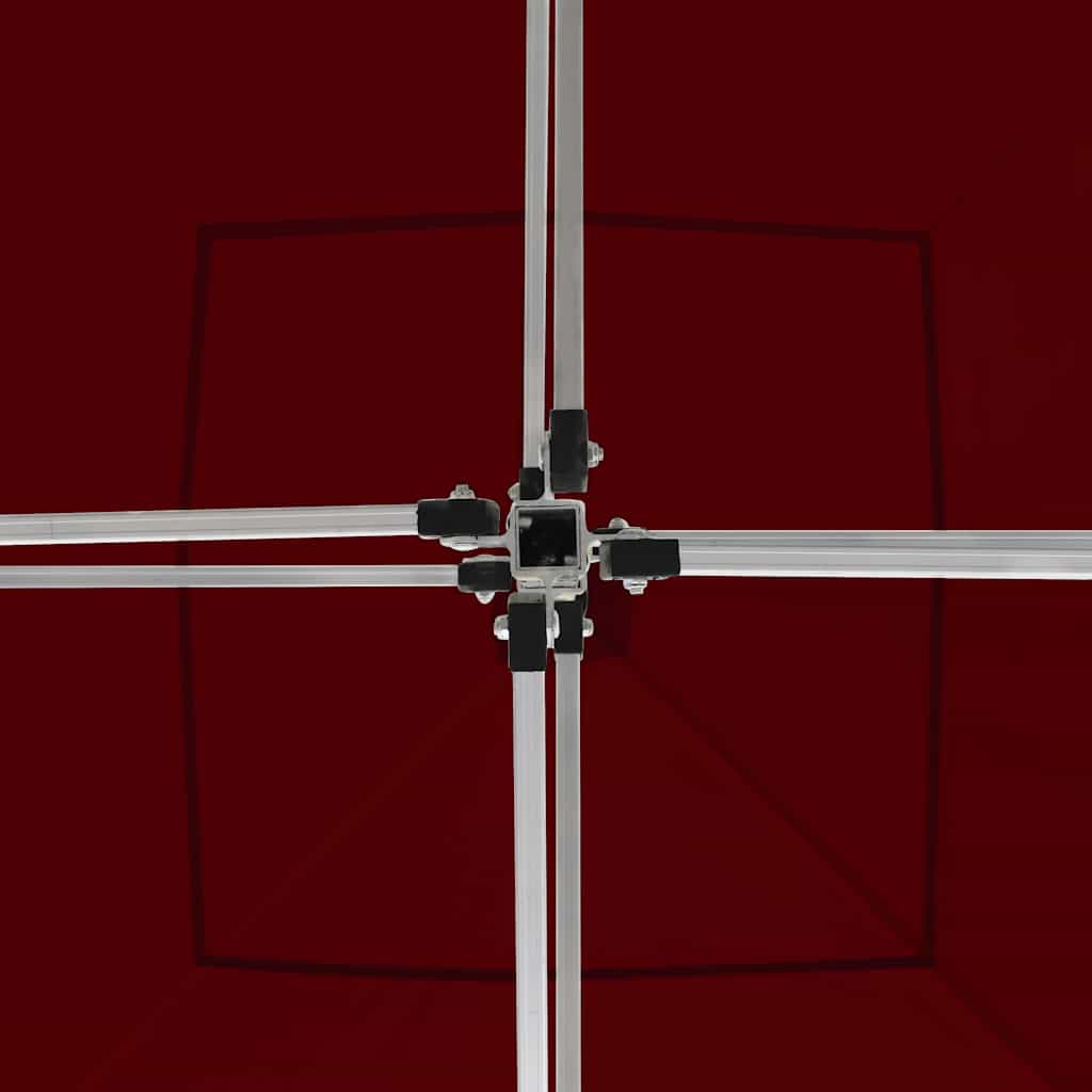 foldbart festtelt med vægge aluminium 3 x 3 m vinrød