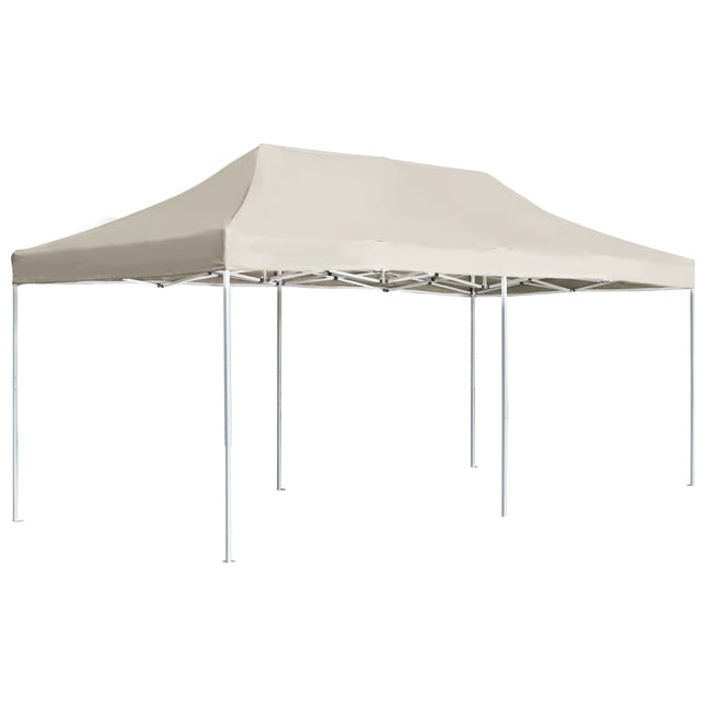 foldbart festtelt aluminium 6 x 3 m cremefarvet