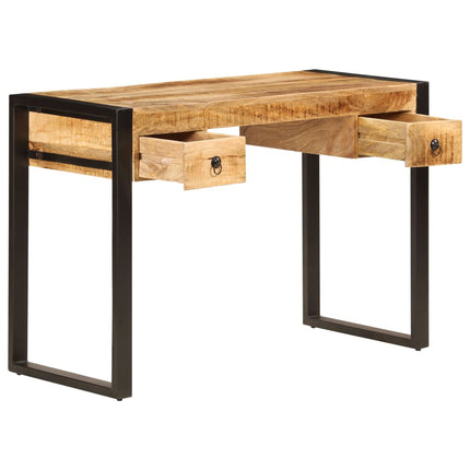 skrivebord med 2 skuffer 110 x 50 x 77 cm massivt mangotræ