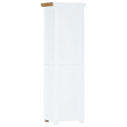 højskab 40x30x128 cm massivt ru mangotræ hvid og brun
