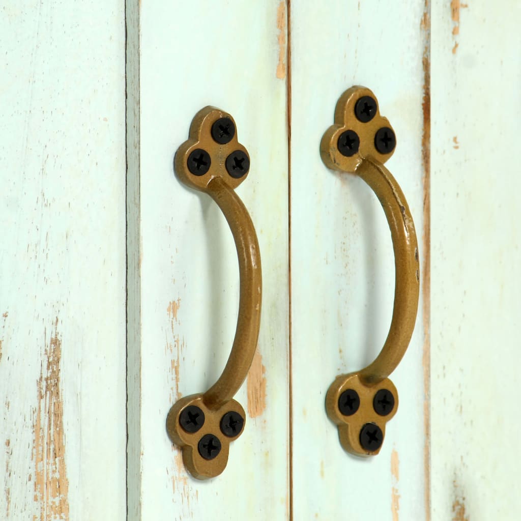 skænk 110x35x70 cm massivt mangotræ lyseblå