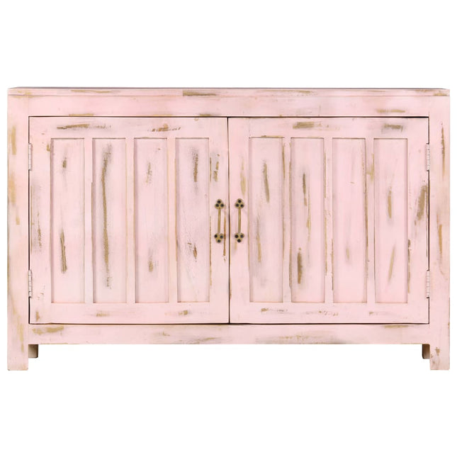skænk 110x35x70 cm massivt mangotræ lyserød