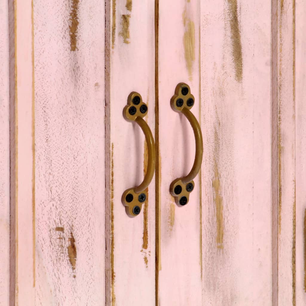 skænk 110x35x70 cm massivt mangotræ lyserød