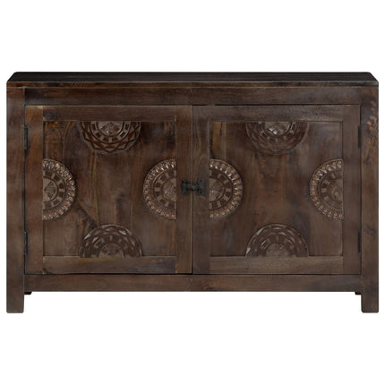 skænk med udskåret design 110x35x70 cm massivt mangotræ