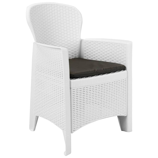 havestole 2 stk. med hynde plastik rattanlook hvid