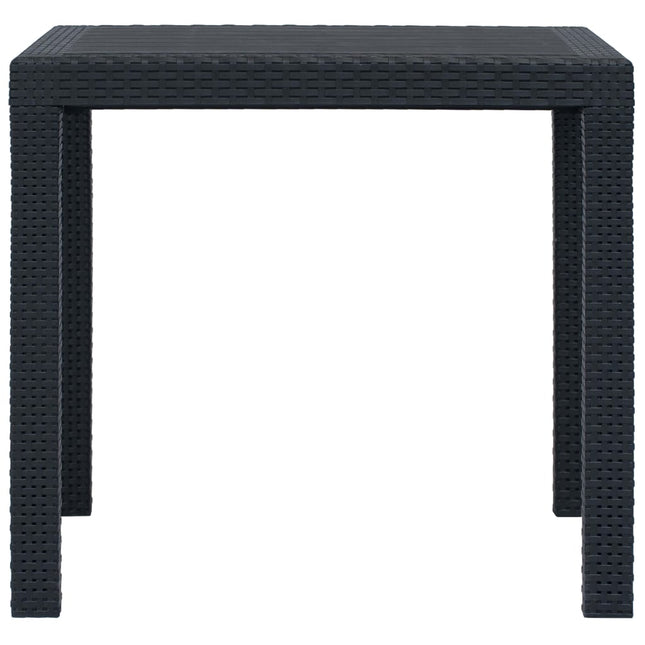 havebord 79 x 79 x 72 cm plastik rattanlook antracitgrå