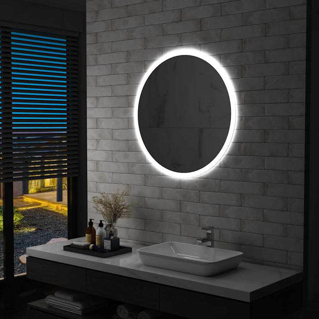 badeværelsesspejl med LED-lys 80 cm