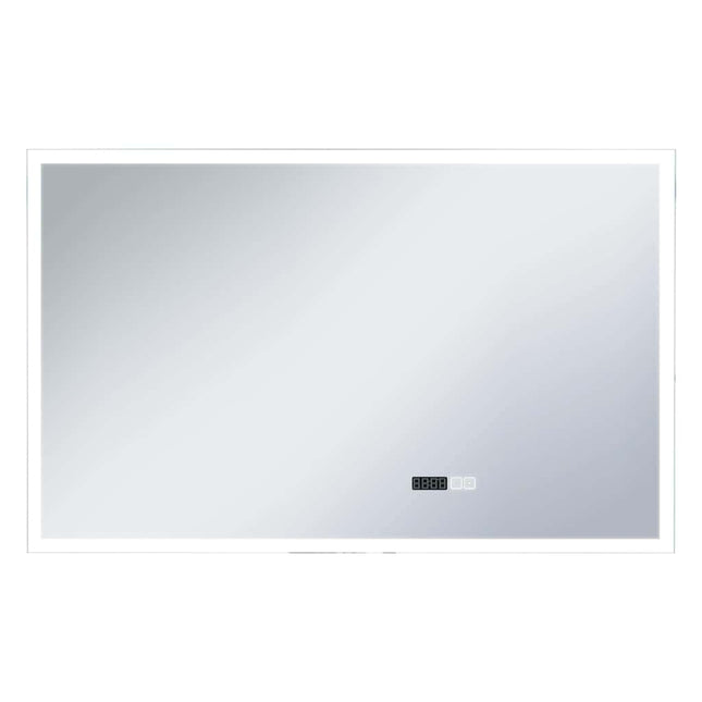 LED-spejl med berøringssensor og tidsdisplay 100x60 cm