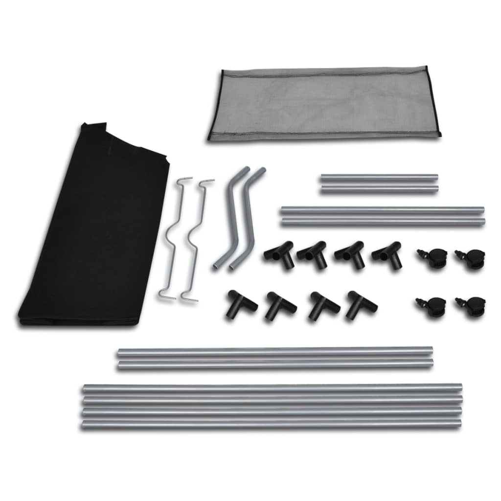 vasketøjskurv med poser 2 stk. sort og grå