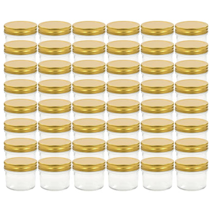 syltetøjsglas 48 stk. med guldfarvet låg 110 ml