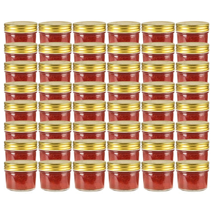 syltetøjsglas 48 stk. med guldfarvet låg 110 ml