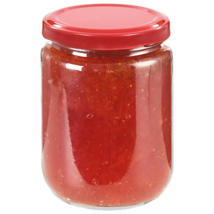 syltetøjsglas 96 stk. med røde låg 230 ml