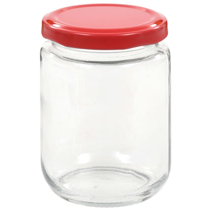 syltetøjsglas 96 stk. med røde låg 230 ml