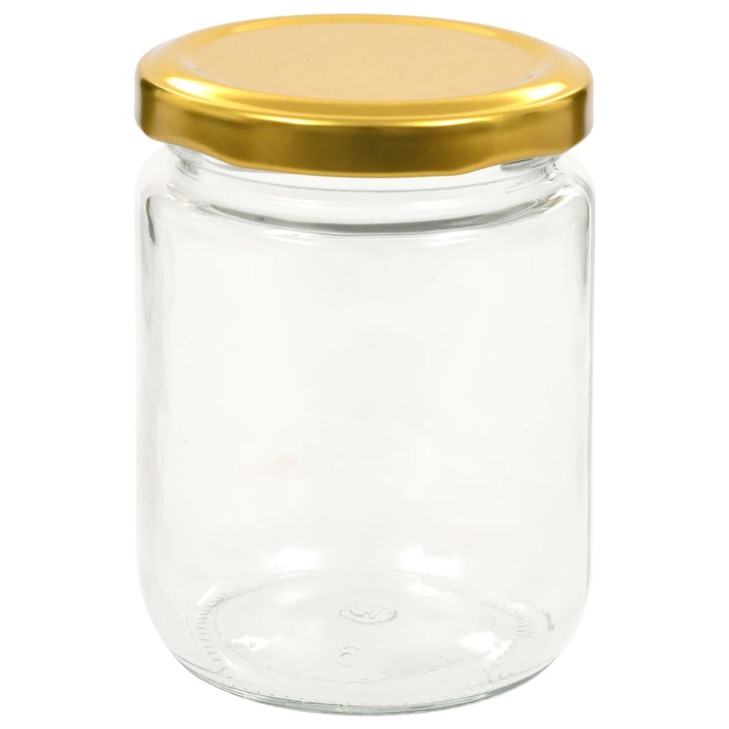 syltetøjsglas 48 stk. med guldfarvet låg 230 ml