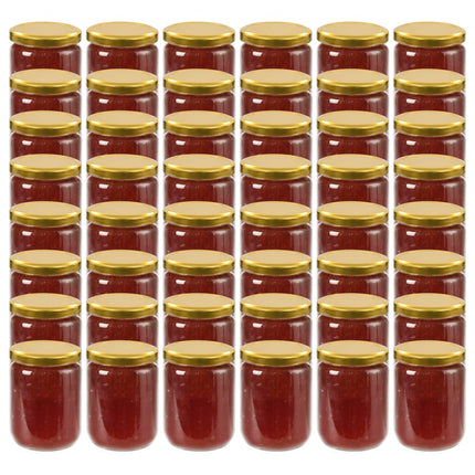 syltetøjsglas 48 stk. med guldfarvet låg 230 ml