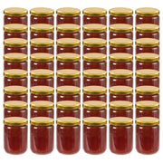 syltetøjsglas 48 stk. med guldfarvet låg 230 ml