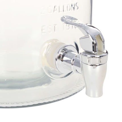 vanddispenser XXL med tappehane gennemsigtig 8 l glas