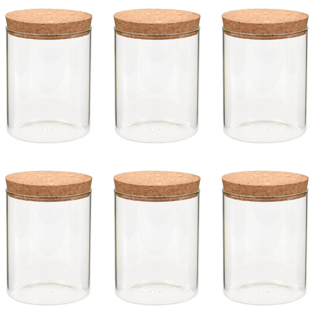 opbevaringsglas med korklåg 6 stk. 650 ml