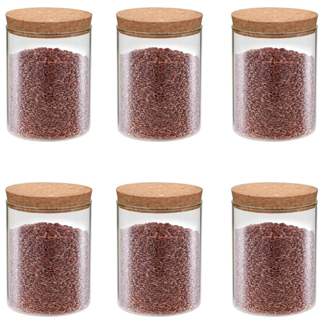 opbevaringsglas med korklåg 6 stk. 650 ml