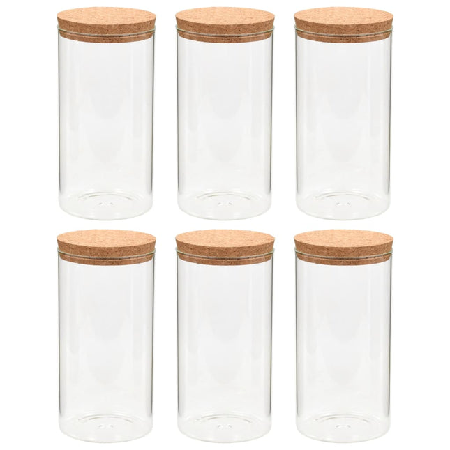 opbevaringsglas med korklåg 6 stk. 1100 ml