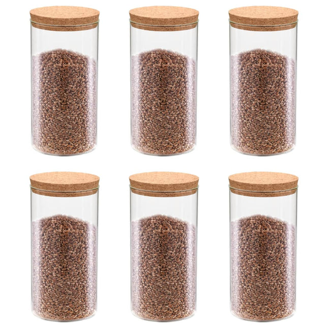 opbevaringsglas med korklåg 6 stk. 1100 ml