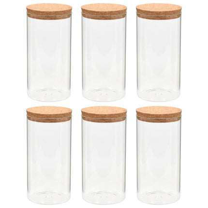 opbevaringsglas med korklåg 6 stk. 1400 ml
