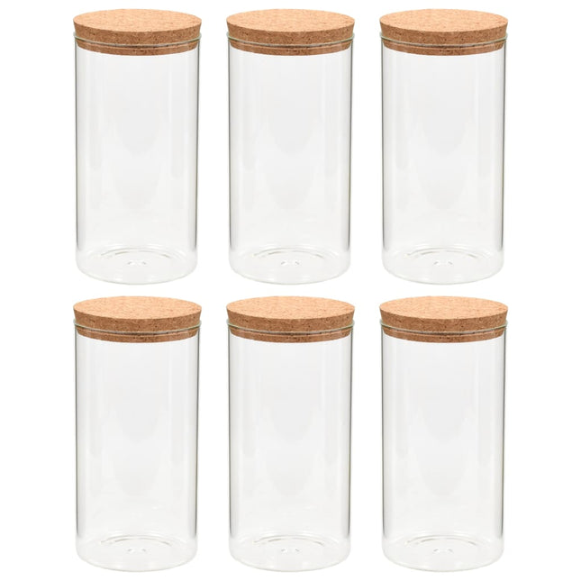 opbevaringsglas med korklåg 6 stk. 1400 ml