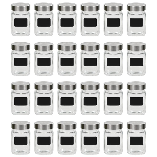 opbevaringsglas med etiket 24 stk. 300 ml